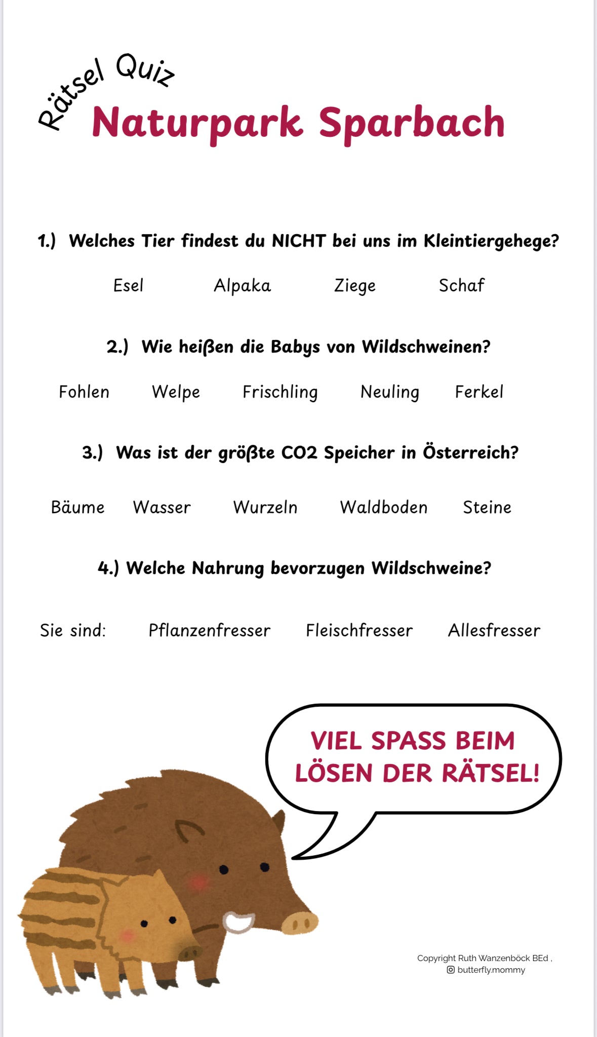Sparbach Rätsel Quiz