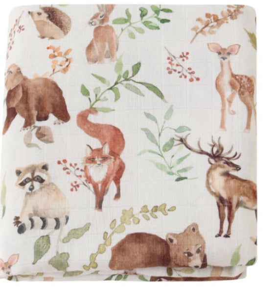 Musselin Decke Waldtiere