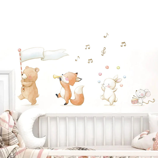 Wandbild Boho Tiermusikanten